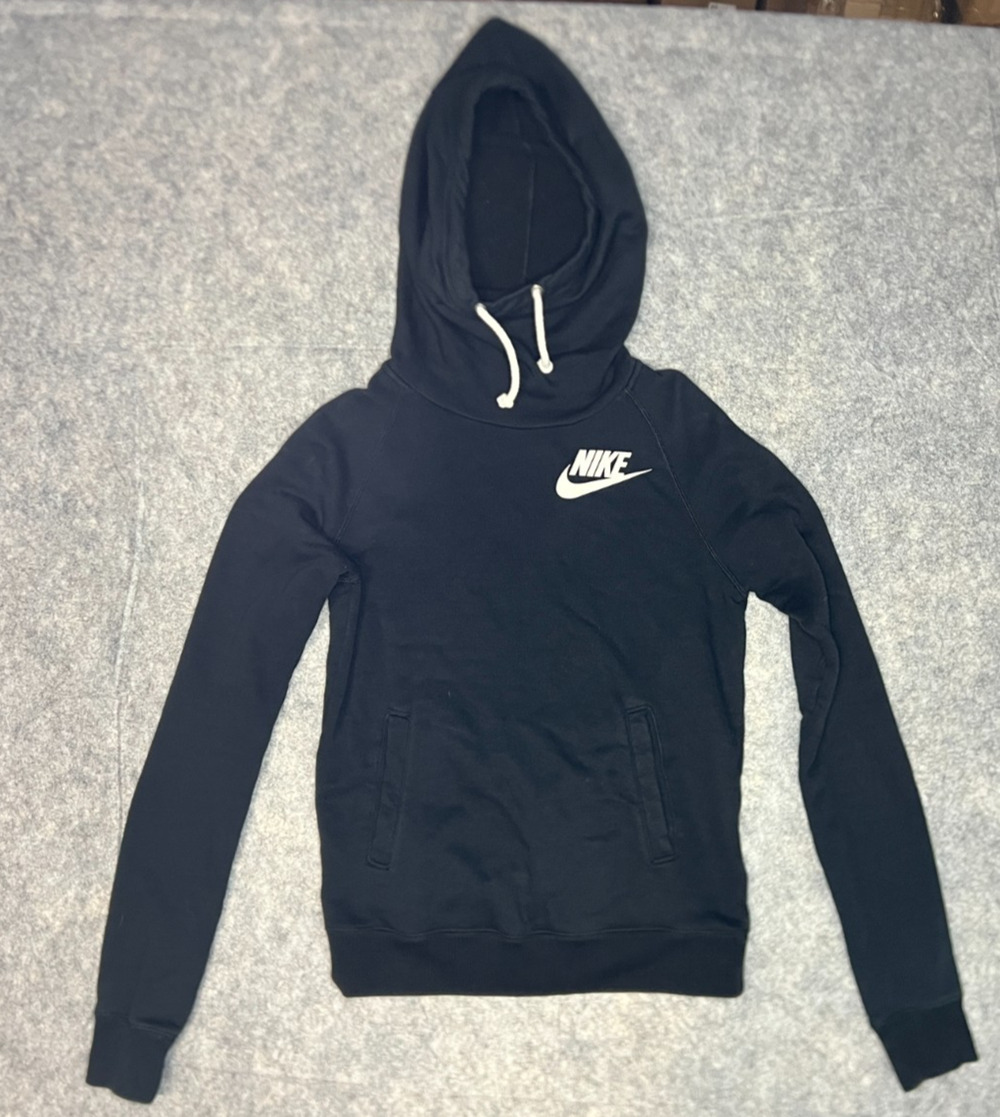 Nike Women’s X-Small Black Pullover Hoodie Fleece Swoosh Logo Casual